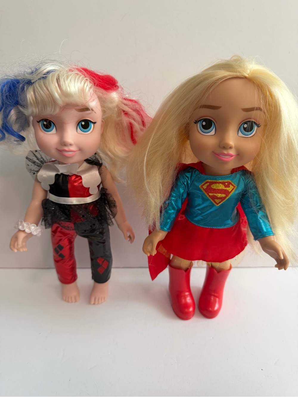 DC Comics Super Hero Girls Harley Quinn Supergirl Toddler Doll Lot Set